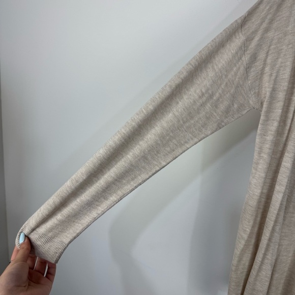 H&M Tan Lightweight Open Front Sweater Cardigan Neutral - Picture 3 of 5